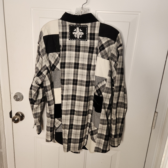Vintage Susan Bristol Black and White Patchwork Winter Top or Jacket  Size Large - Picture 3 of 6
